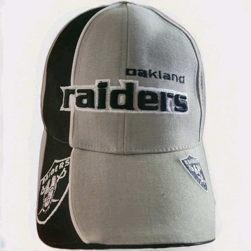 Vintage Oakland Raiders Reebok Pro Line Hat Cap Hook And Loop Adjustable R15